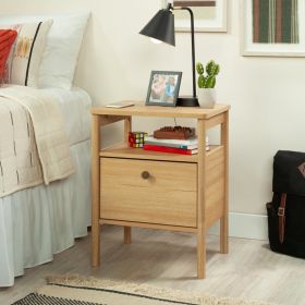 Dowel Nightstand, Natural Teak Finish